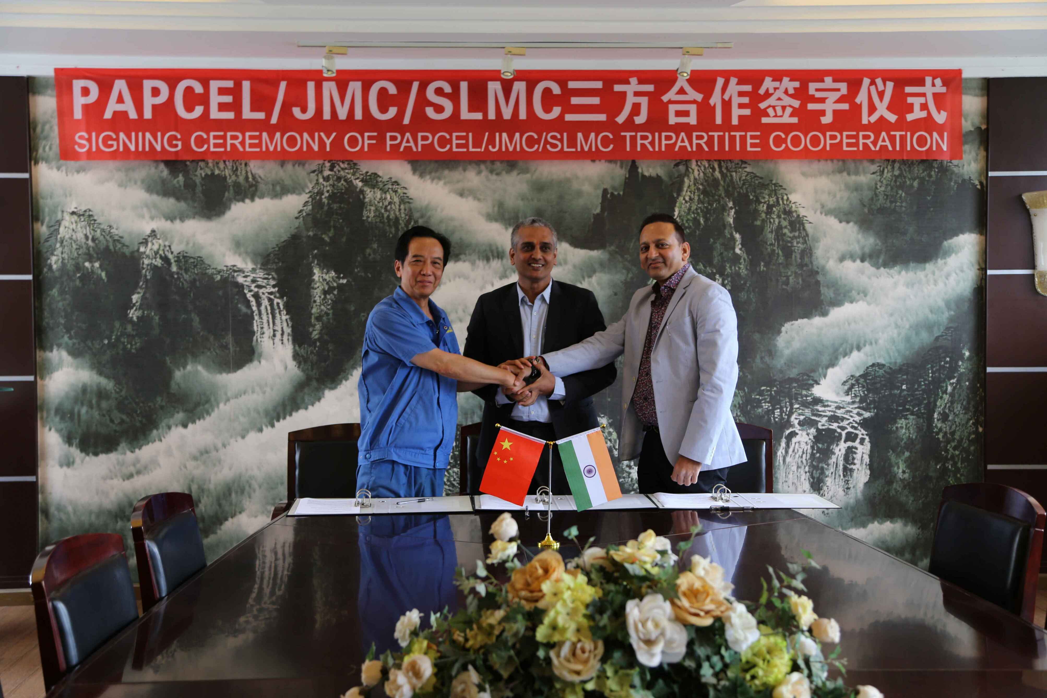 公司与捷克巴赛奥公司、印度JMC公司成功举行三方合作签字仪式